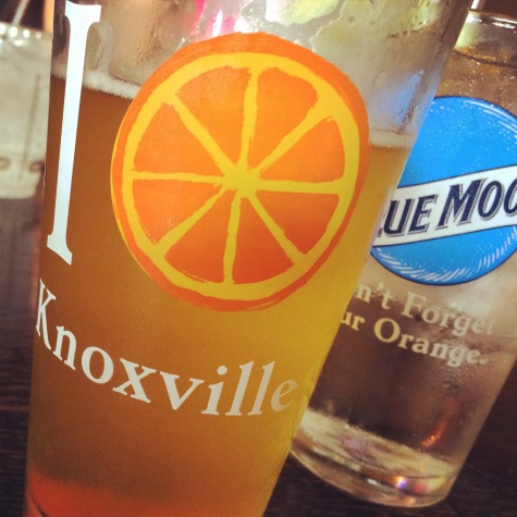 A Knoxville-loving pint of Blue Moon at Central Flats & Taps
